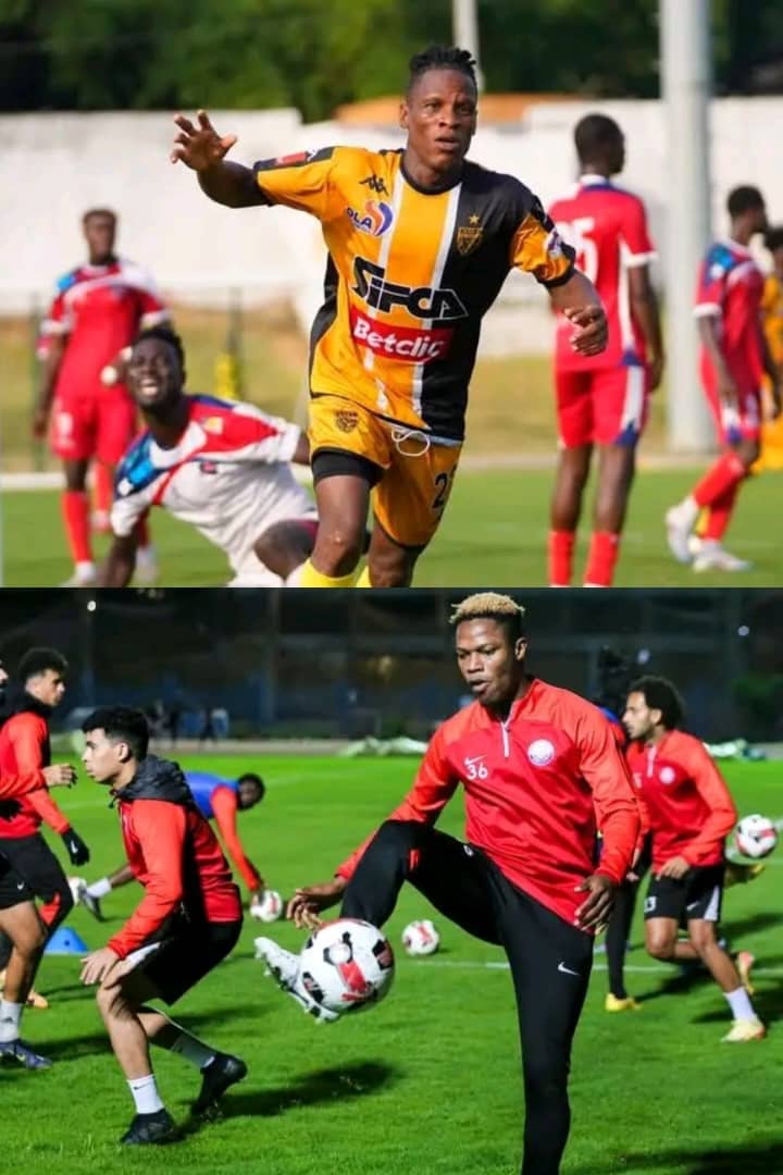 Romaric Amoussou butteur avec l'ASEC Mimosas