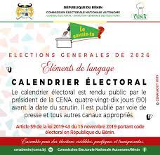 Bénin : la CENA dévoile le calendrier électoral pour la présidentielle de 2026